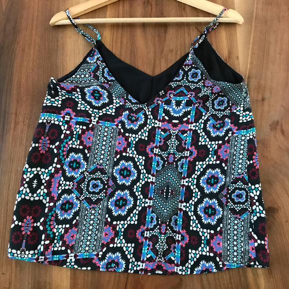 Silky print spaghetti strap tank - Picture 2 of 5